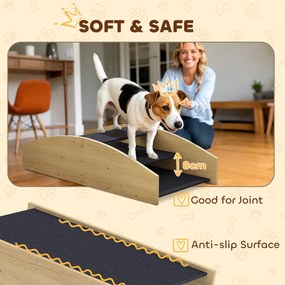 PawHut Huśtawka Agility dla Psów, 2 w 1 Huśtawka i Schody, Antypoślizgowa, Drewno Jodłowe, 80 x 39,5 cm