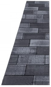 Dywan nowoczesny Plus Mur szaro-czarny 80 cm x 300 cm