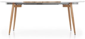 EDWARD stół rozkładany 120-200/100/75 MDF dąb miodowy biały skandynawski 8-osobowy