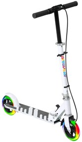 AIYAPLAY Hulajnoga dziecięca, podwójne hamulce, metalowa rama, podpórka, składana, 3-8 lat, Weiß