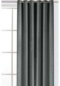 Ciemnoszara aksamitna zasłona częściowo zaciemniająca (dimout) 400x300 cm Velto – Filumi