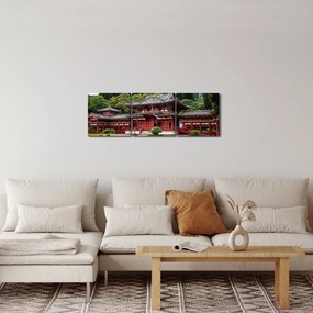 Obraz - Chińska architektura (z zegarem) (90x30 cm)