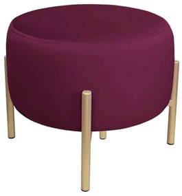 Pufa WILFRED MG VELVET śliwkowa/złota ATOS