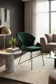 Zielone designerskie tapicerowane welurem krzesło N8-G58