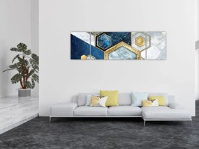 Obraz - Marmurowe sześciokąty (170x50 cm)