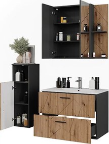 Zestaw mebli łazienkowych antracyt/artisan 80x44.6x57 irma