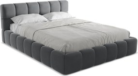 Łóżko 180 x 228 - z weluru - stalowy - NALU