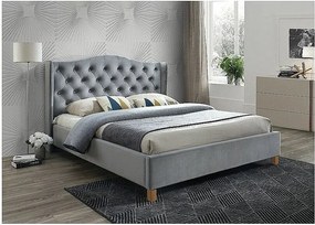 Łóżko ASPEN VELVET 160x200 szare