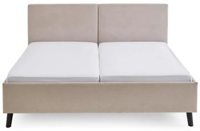 Beżowe tapicerowane łóżko dwuosobowe ze stelażem 160x200 cm Piano – Meise Möbel