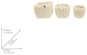 Tekstylne koszyki zestaw 3 szt. 30x25x19 cm Tom Tailor – Wenko