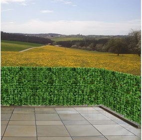 Parawan balkonowy N77 III arkusz,  500x100cm jasny liść