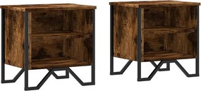 Zestaw 2 szafek nocnych z dymionego forniru dębowego z praktyczną przestrzenią do przechowywania