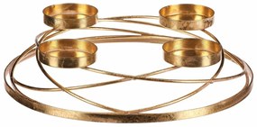 Świecznik adwentowy Koła złoty, metal, śr. 35 cm