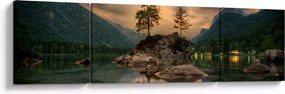 Obraz - jezioro w górach (170x50 cm)