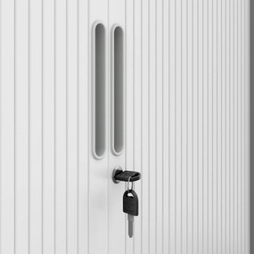 Szafa biurowa na akta z roletą Damian 90x45x185 cm biała