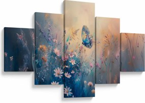 Obraz - Łąka z motylem (125x70 cm)