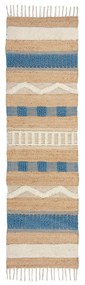 Niebiesko-naturalny chodnik z mieszanki juty tkany ręcznie 60x230 cm Medina Jute – Flair Rugs