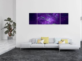 Obraz - fioletowa abstrakcja (170x50 cm)