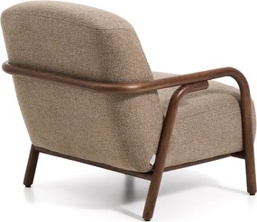 Szarobrązowy fotel z tkaniny szenilowej Sylo – Kave Home