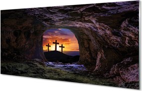 Szkło Ozdobne do Kuchni Trzy Krzyże o Zachodzie Słońca