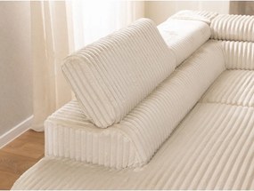 Beżowy sztruksowy narożnik (lewostronny/w kształcie litery L) Marbeya – Ropez