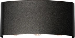 Lampa ścienna zewnętrzna czarna w tym LED 6-świateł IP54 - Silly