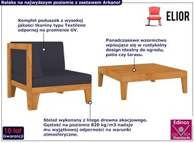 Sofa i stolik ogrodowy z drewna akacjowego - Arkano 3X