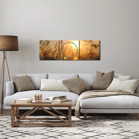 Obraz wschodu słońca (z zegarem) (90x30 cm)