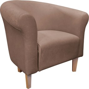 Fotel Milo tkanina Mikrofaza stylowy fotel do salonu i sypialni : Kolor nogi - Drewno, Kolor tkaniny - 3 MIKROFAZA, Wysokość nogi - 15 cm