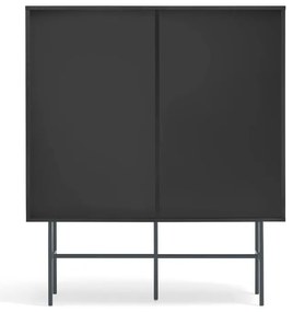 Czarno-antracytowa wysoka komoda z drzwiami przesuwnymi 120x140 cm Nube – Teulat