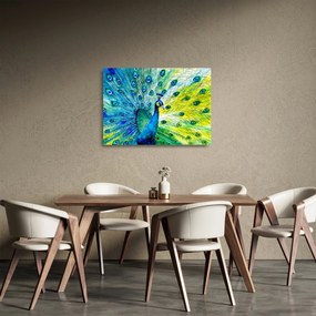 Obraz na szkle pawia (70x50 cm)
