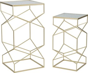 Zestaw Stolików Pomocniczych VKH595, Złoto, 50x50x100 cm, Kendra Home