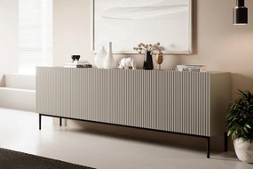 Komoda Nicole 200 cm na metalowych nogach - kaszmir / czarne nóżki