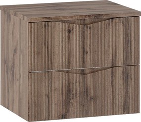 Zestaw do Łazienki 60cm Szafka z Blatem Ryflowane Fornty Dąb Wotan Cleo