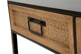 Czarno-naturalna metalowa szafka pod TV 95x38x38 cm Hanoi – Mauro Ferretti