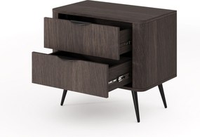Szafka nocna Edrin 63 cm z szufladami - dąb dunin / czarny