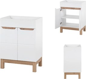 Zestaw białych mebli łazienkowych Bali 038 - szafka 60 cm z umywalką i słupek