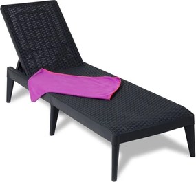 NUMANA leżak ogrodowy z tworzywa sztucznego, grafitowy