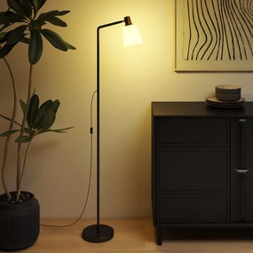 HOMCOM Lampa stojąca LED do salonu z obrotową głowicą 350° Lampa podłogowa z 3000K/4000K/6500K Czarna