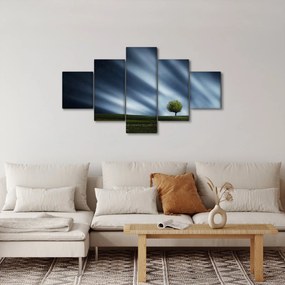Obraz zorzy polarnej nad wrzosowiskami (125x70 cm)