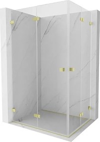 Mexen Lunar-F Duo kabina prysznicowa składana 100 x 95 cm, transparent, złota szczotkowana - 836-100L-095P-55-00