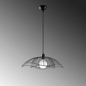 Czarna lampa wisząca z metalowym kloszem ø 50 cm Farac – Opviq lights