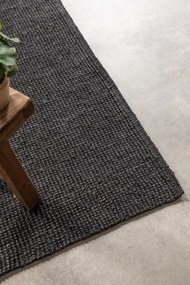 Dywan naturalny jutowy ręcznie tkany Boucle czarny 80 cm x 150 cm