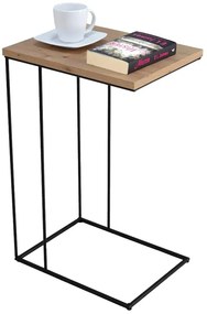 Minimalistyczny druciany stolik pomocniczy dąb artisan + czarny A2-F70