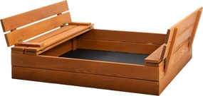Drewniana zamykana piaskownica z ławeczkami 100 cm D3-M56