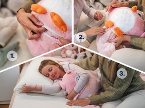 WARM HUG KOC I PODUSZKA DLA DZIECI SOWA PSOTNA  różowy