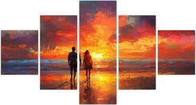Obraz - Spacer po plaży (125x70 cm)