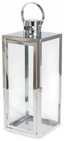 Dekoracyjna latarnia 49 cm, chrom błyszczący