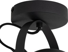 Industrialna lampa sufitowa czarna ze złotem 15 cm regulowana - Magnax