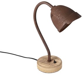 Rustykalna lampa stołowa rdzawobrązowa - Rax